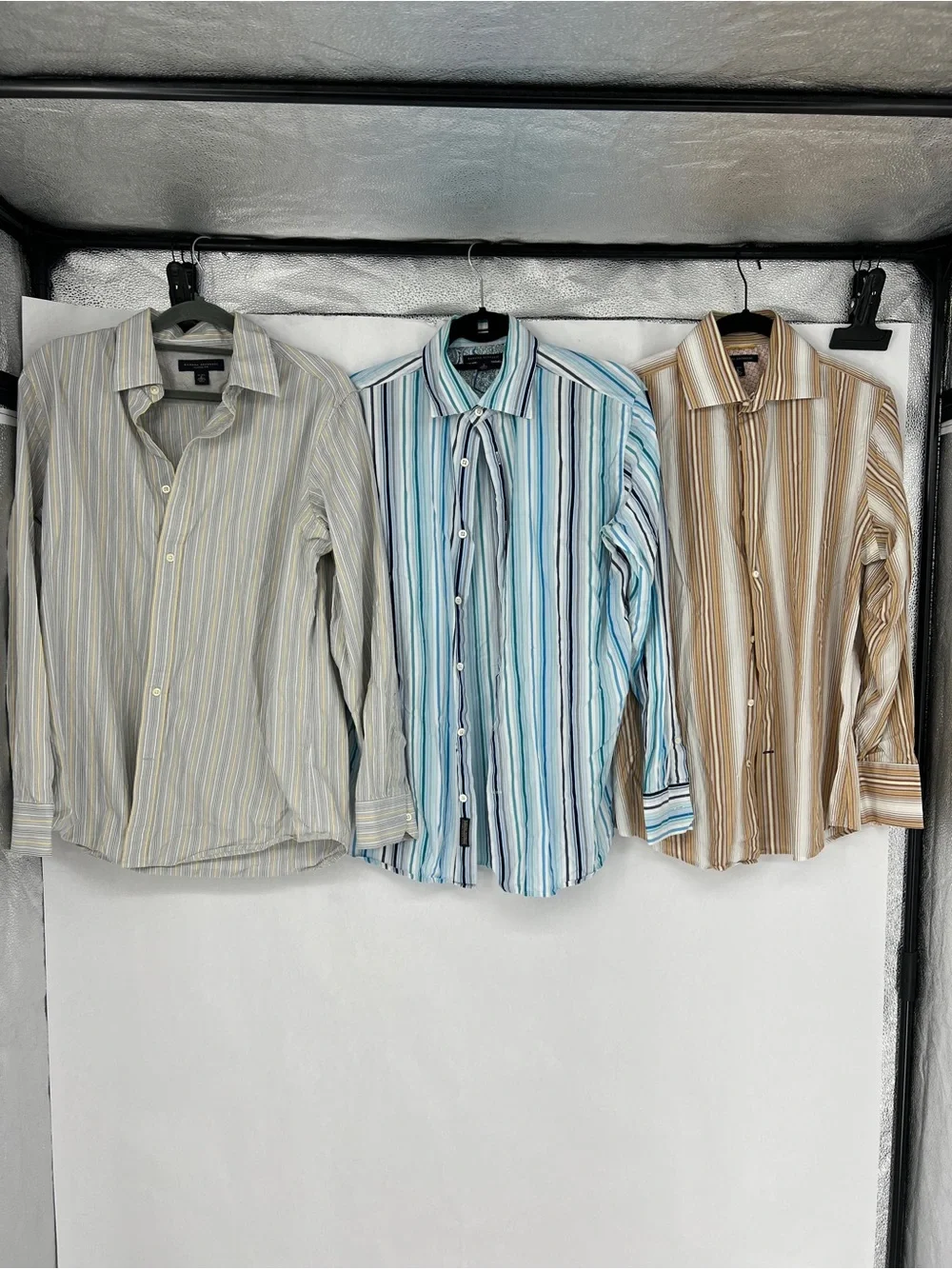 Banana Republic Men's Multi-Striped Button-Down Shirt lot of 3